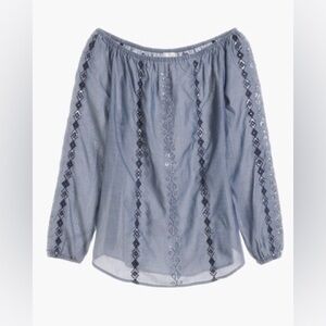 SOLD!!!!!! Chico’s Embellished Denim Top